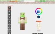 The Skindex's editor with a Shrek-themed skin loaded in (Image via The Skindex)